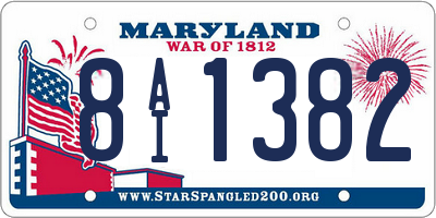 MD license plate 8AI1382