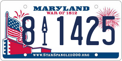 MD license plate 8AI1425