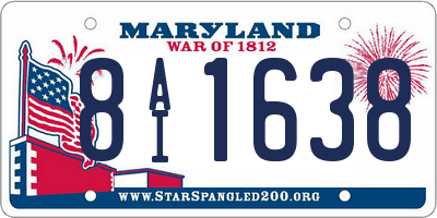 MD license plate 8AI1638