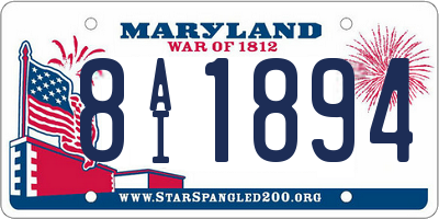 MD license plate 8AI1894