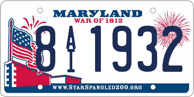 MD license plate 8AI1932