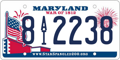 MD license plate 8AI2238