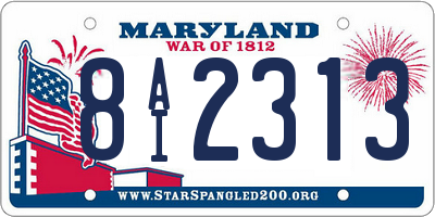 MD license plate 8AI2313