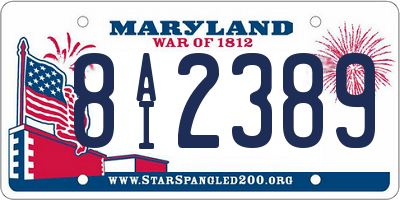 MD license plate 8AI2389