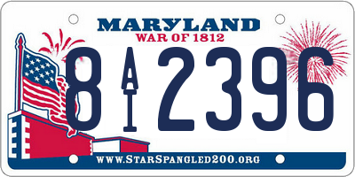 MD license plate 8AI2396