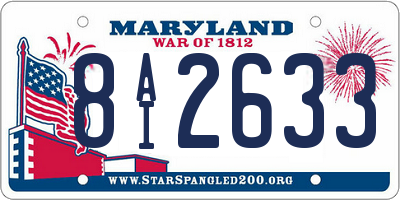 MD license plate 8AI2633