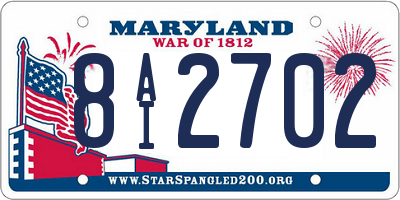 MD license plate 8AI2702
