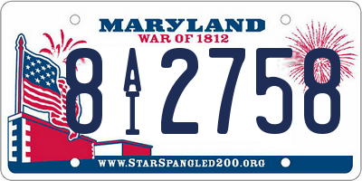 MD license plate 8AI2758