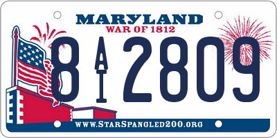 MD license plate 8AI2809