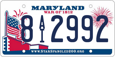 MD license plate 8AI2992