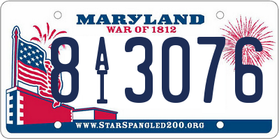 MD license plate 8AI3076
