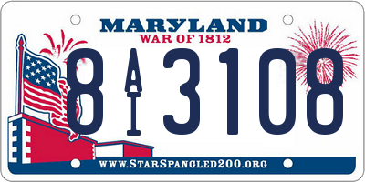 MD license plate 8AI3108