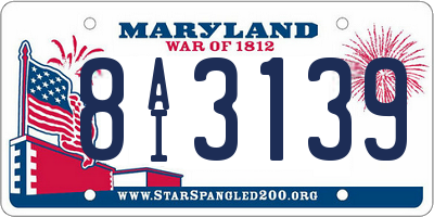 MD license plate 8AI3139
