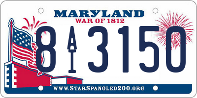 MD license plate 8AI3150