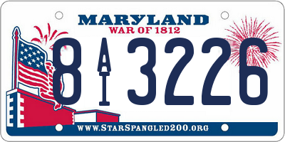 MD license plate 8AI3226