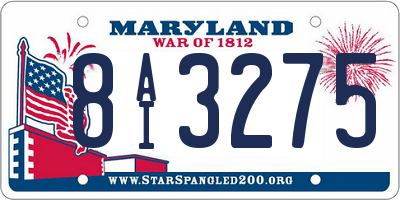 MD license plate 8AI3275