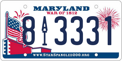 MD license plate 8AI3331