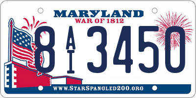 MD license plate 8AI3450