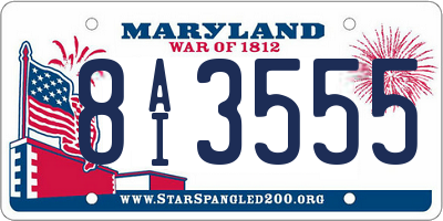 MD license plate 8AI3555