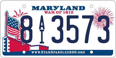 MD license plate 8AI3573