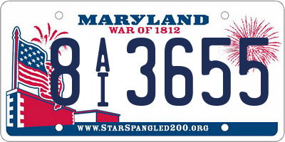 MD license plate 8AI3655