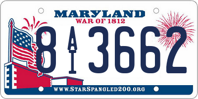 MD license plate 8AI3662