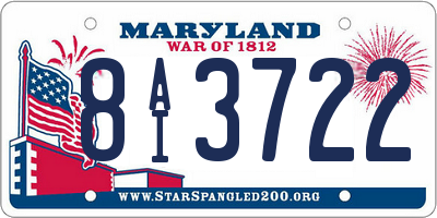 MD license plate 8AI3722