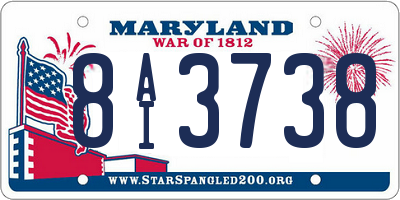 MD license plate 8AI3738