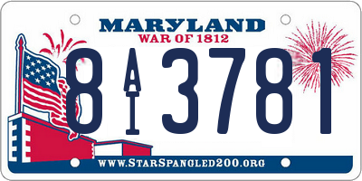 MD license plate 8AI3781