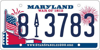 MD license plate 8AI3783
