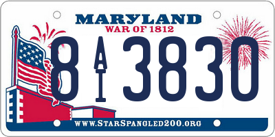 MD license plate 8AI3830