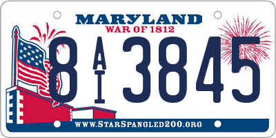 MD license plate 8AI3845