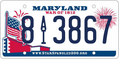 MD license plate 8AI3867