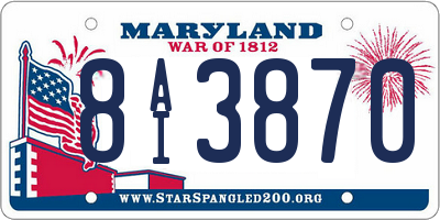 MD license plate 8AI3870