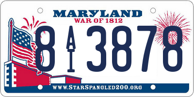 MD license plate 8AI3878