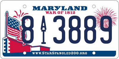 MD license plate 8AI3889