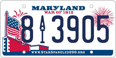 MD license plate 8AI3905