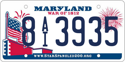 MD license plate 8AI3935