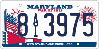 MD license plate 8AI3975