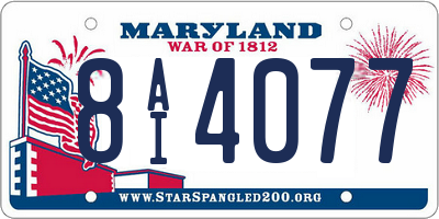 MD license plate 8AI4077