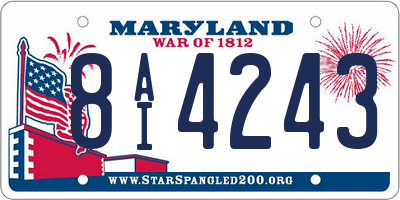 MD license plate 8AI4243