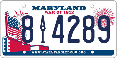 MD license plate 8AI4289