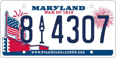 MD license plate 8AI4307
