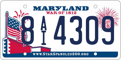 MD license plate 8AI4309