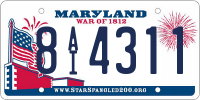 MD license plate 8AI4311