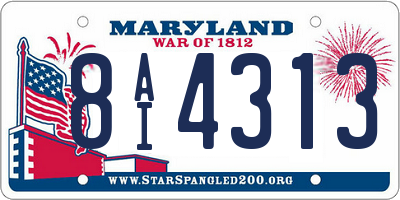 MD license plate 8AI4313
