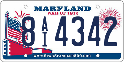 MD license plate 8AI4342