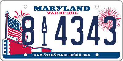 MD license plate 8AI4343