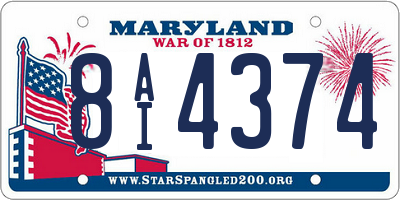 MD license plate 8AI4374