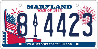 MD license plate 8AI4423